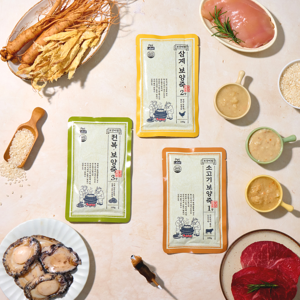 펫라벨 보양비법 100g x 10ea (소고기 / 삼계 / 전복)